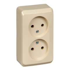 Розетка О/У 2-ая 2P ЭТЮД слон.кость PA16-005K (67458)