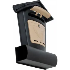 Ящик почтовый ЭЛИТ черный с бежевым (14055)