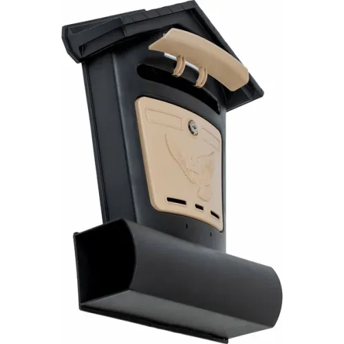 Ящик почтовый ЭЛИТ черный с бежевым (14055)