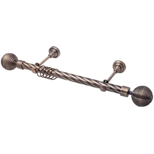 Карниз Ле-Гранд кованный твист 2,0м (1ряд) D25 антик золото, Дюна