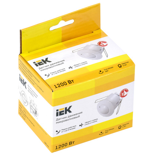 МВ-Датчик движ. 1200Вт (обзор=360гр./дальн.=8м) IP20 бел. IEK LDD11-301MB-1200-001 (516971)