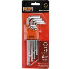Набор ключей шестигранных PRO STARTUL 1,5-10мм 9шт длинн. с шар. (PRO-89209)