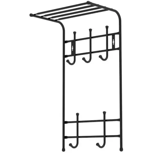 Вешалка настенная NIKA 270х400710мм с полкой 5 крючков ВПТ5 черная (509818)