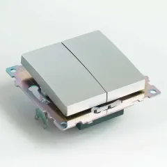 Переключатель 2-кл Катрин серебро GLS10-7107-03