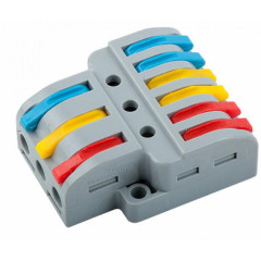 Клемма без пасты с рычажком проходная 3х6  0,08...2,5мм.кв.GENERAL 800497