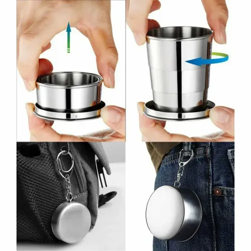 Стакан складной с карабином 