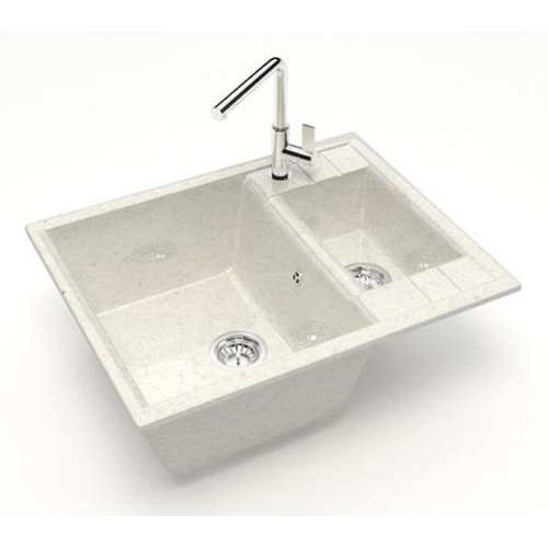 |Мойка композитная глянцевая MARRBAXX прямоугольная Жаклин 1,5-чаши Z190/Q7 хлопок, 612х505х212мм