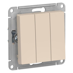 Выключатель 3-кл AtlasDesign 10A IP20(cх.1+1+1)бежевый SchE ATN000231