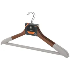 Вешалка-плечики Leonord деревянная, флокированная 44,5см темно-коричневый (107908)