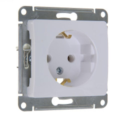 Розетка 2P+E GLOSSA белый GSL000143 (458724)