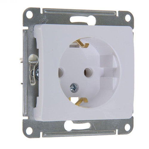 Розетка 2P+E GLOSSA белый GSL000143 (458724)
