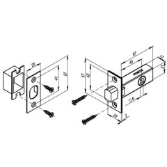 Задвижка дверная PUNTO METDB-45 (DB-45) GR графит (36947)