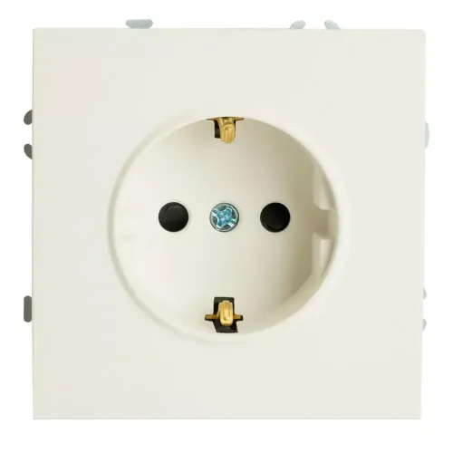 Розетка 2P+Е ЭМИЛИ шторки белый RST16-5110-01