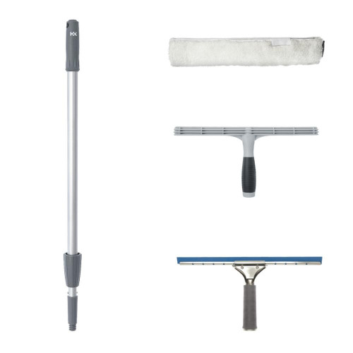 Набор для мытья окон HQ Profil: шубка 38 см, держатель для шубки 35 см, склиз 35 см, штанга 1,2 м (10657787)