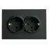 Розетка 2-ая 2P+E ЭМИЛИ шторки черный RST16-5114-05