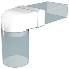 Соединитель угловой плоский канал-круглый канал 620СК15КП