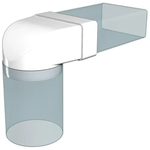 Соединитель угловой плоский канал-круглый канал 620СК15КП