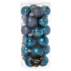 Шары новогодние набор 24шт SYQD-0119148NB 4см темно-синий