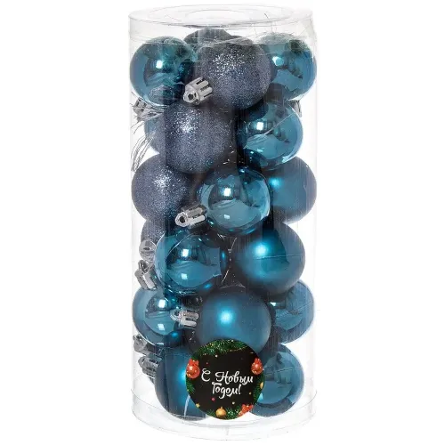 Шары новогодние набор 24шт SYQD-0119148NB 4см темно-синий