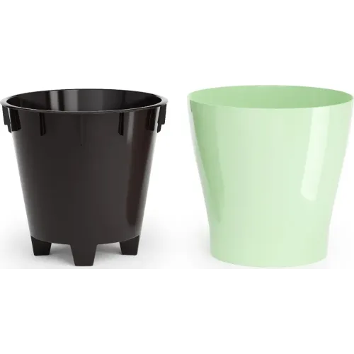 Горшок для цветов ЛЕЯ двойной светло-зеленый 3,6л М8268 (263045)