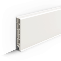 Плинтус прямоугольный 80мм 2,2м ИдеалДюра (ИД-ПП80 037 Молочно-белый)