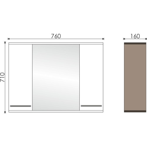 |Шкаф с зеркалом EVA GOLD 80 