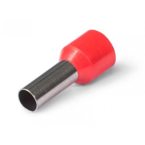 Наконечник штыревой втулочный изолир. 1,0мм.кв. х 12мм красный (уп.=100шт.) КВТ (400573)