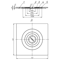 Плита чугунная однокомфорочная 512*512мм