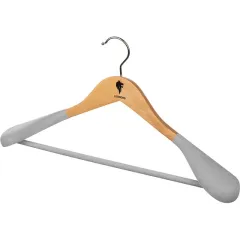 Вешалка-плечики Leonord деревянная, флокированная 45см светлое дерево (107884)