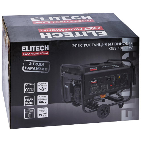 Генератор бензиновый ELITECH GES 4000RW