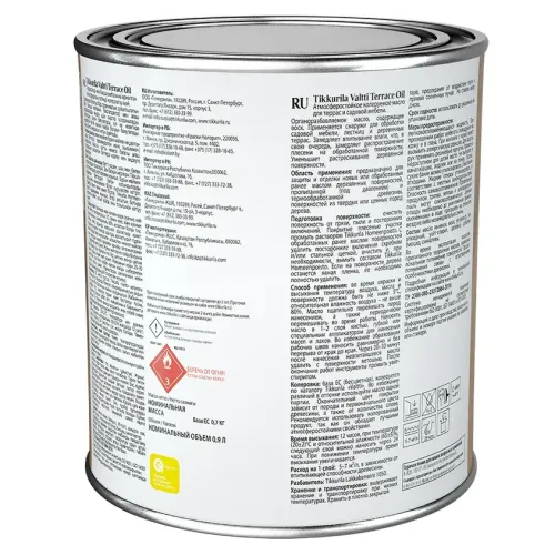Масло Тиккурила ВАЛТТИ TERRACE OIL EC  для террас 0,9 л