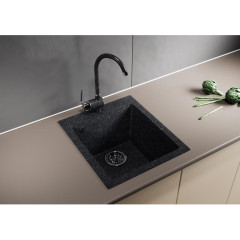 Мойка комп. MIXLINE ML-GM14 420х500x190мм, черная, сифон