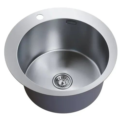 Мойка нерж. врезная MIXLINE PRO D50 тол. 3 мм, сатин, с сифоном