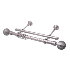 Карниз Ле-Гранд кованный твист 2,4м (2ряд) D25/19/(16) серебро мат, Дюна