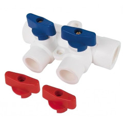 Коллектор п/п с шаровыми кранами RTP ф 25х20 на 2 выхода