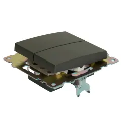 Переключатель 2-кл Катрин графит GLS10-7107-06