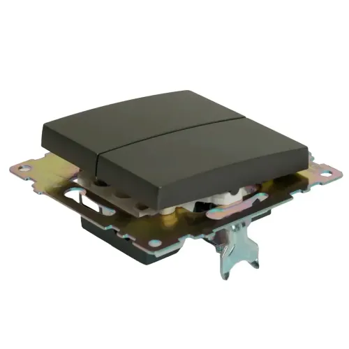 Переключатель 2-кл Катрин графит GLS10-7107-06