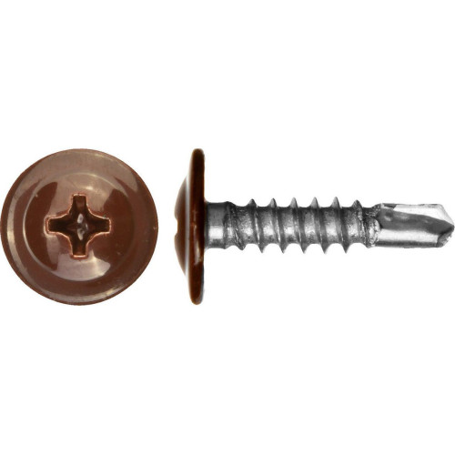 Ф/К Саморез прессшайба сверло 4,2х19 (8017) шок-корич. (30шт)