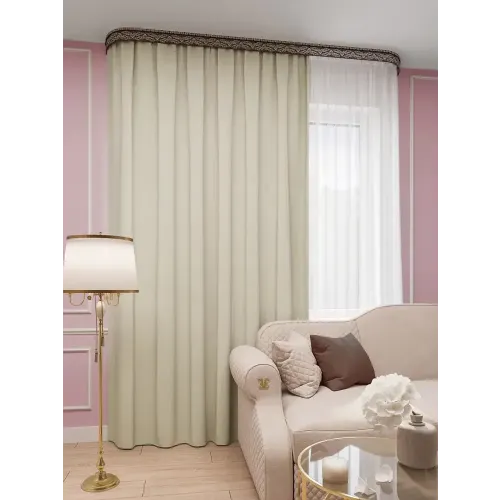 Портьера Ле-Гранд Канвас 150*260 бежевый