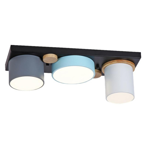 Светильник Люмис GH98903/3 WT+BL+GR +WOOD LED d450 h145 белый/голубой/коричневый/дерево