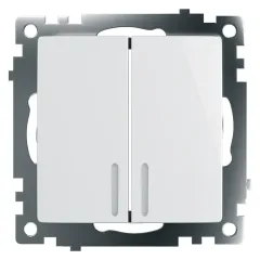 Выключатель 2-кл Катрин с подсветкой белый GLS10-7102-01