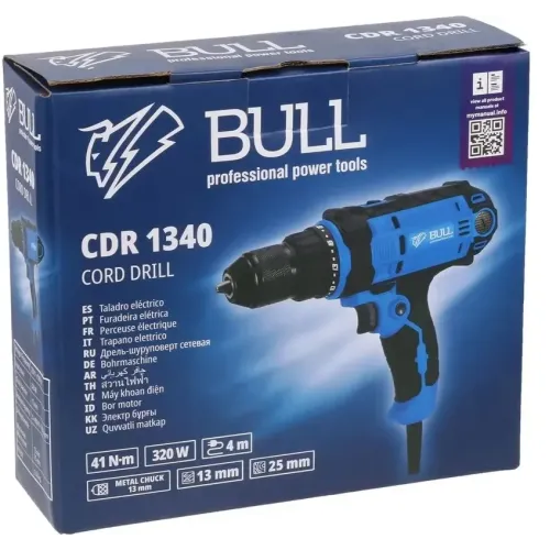 Дрель-шуруповерт BULL CDR 1340 (*7)