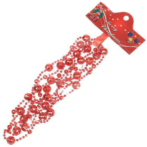Бусы новогодние 200см SY18ZL-20 R круглые, красный