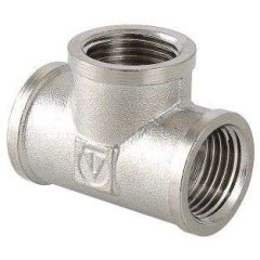 Тройник латунный никелированный VT ф 1/2