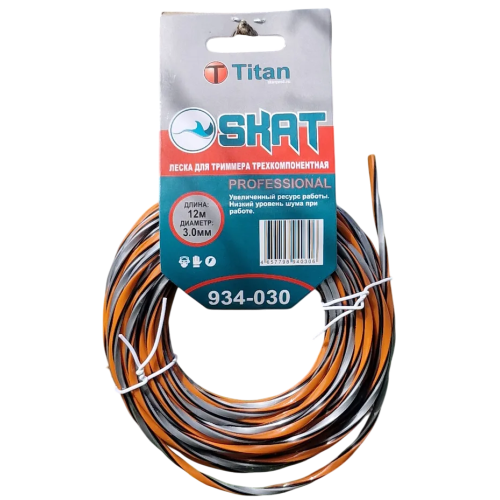 Леска для триммера TITAN (трехкомпонентная SKAT PROFESSIONAL) 3,00ммх12м (934-030)