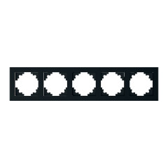 Рамка 5-пост Катрин стекло черный GFR00-7005-05