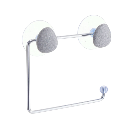 Держатель для туалетной бумаги РЫЖИЙ КОТ Stone, присоски 109060, хром (948832)