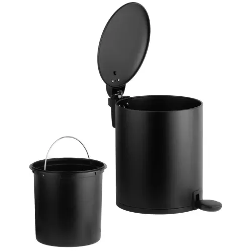 Ведро для мусора PERFECTO LINEA черное 5л с педалью Black Onyx