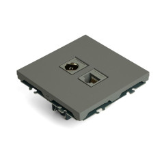 Розетка PC+TV ЭМИЛИ платиново-серый RST00-5106-10