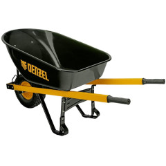 Тачка садово-строительная 140л/230кг Denzel 1 колесная 15х6.00-6, усиленная (68999)